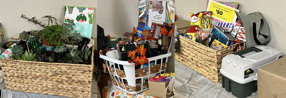 raffle baskets for the Harvest Festival
